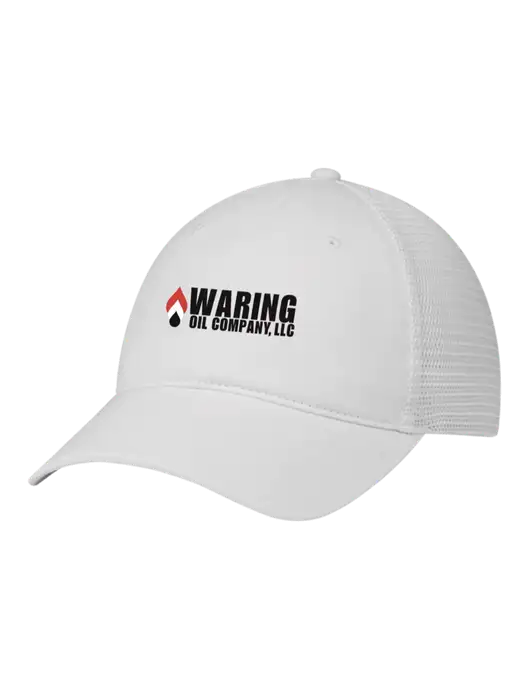 Richardson 111 Garment Washed Trucker Cap White w/White Mesh w/Waring Oil Logo