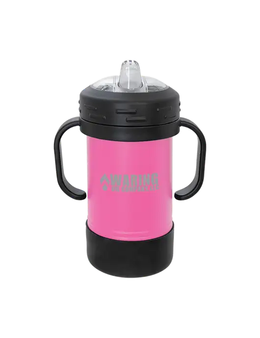 Polar Camel 10 oz Powder Coated Pink Sippy Cup w/Waring Oil Logo
