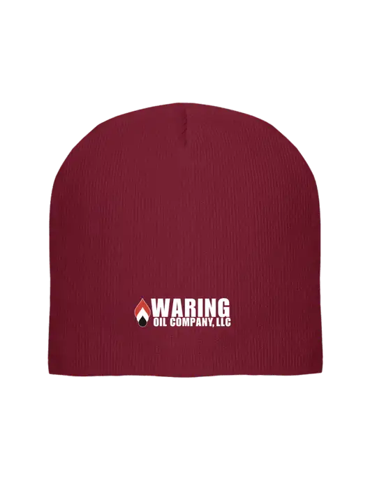 Solid Cardinal Element Knit Beanie w/Waring Oil Logo