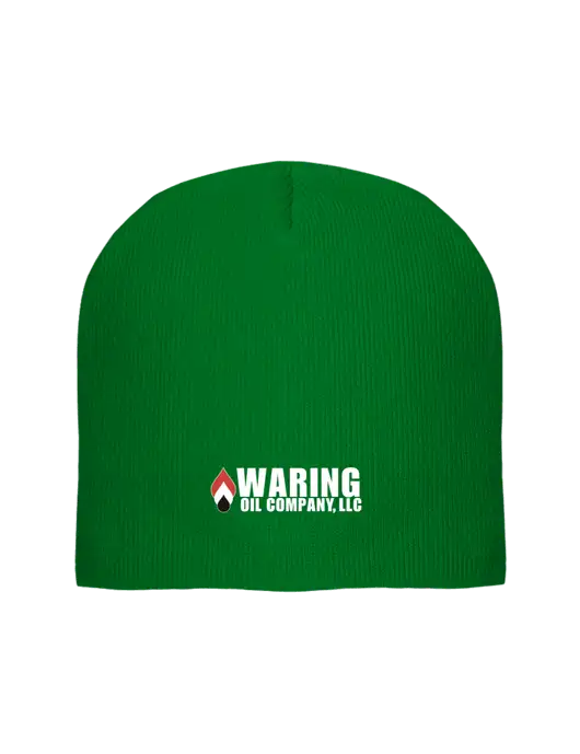 Solid Kelly Green Element Knit Beanie w/Waring Oil Logo