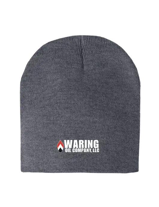 Dark Grey Heather Element Knit Beanie w/Waring Oil Logo