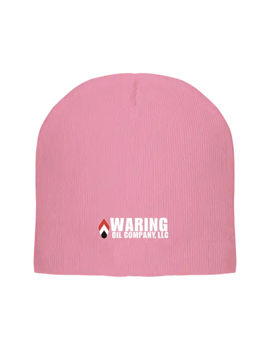 Solid Light Pink Element Knit Beanie w/Waring Oil Logo