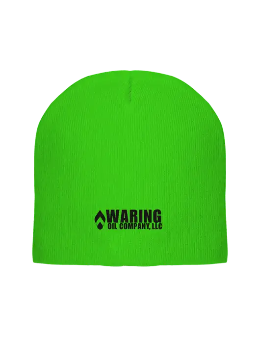 Safety Green Element Knit Beanie w/Waring Oil Logo