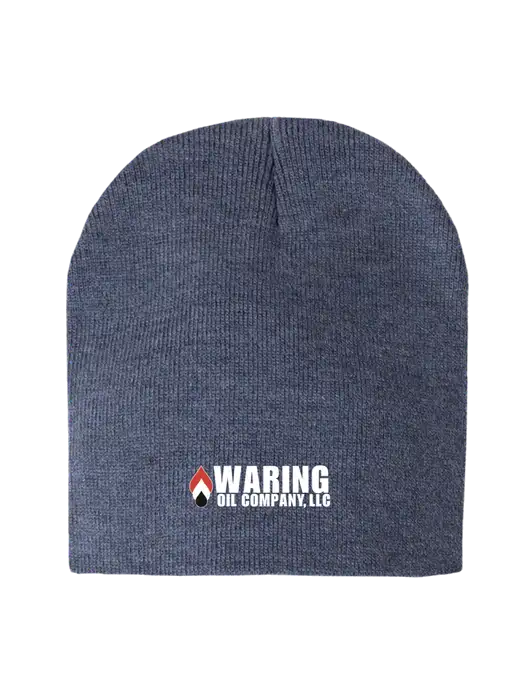 Navy Heather Element Knit Beanie w/Waring Oil Logo