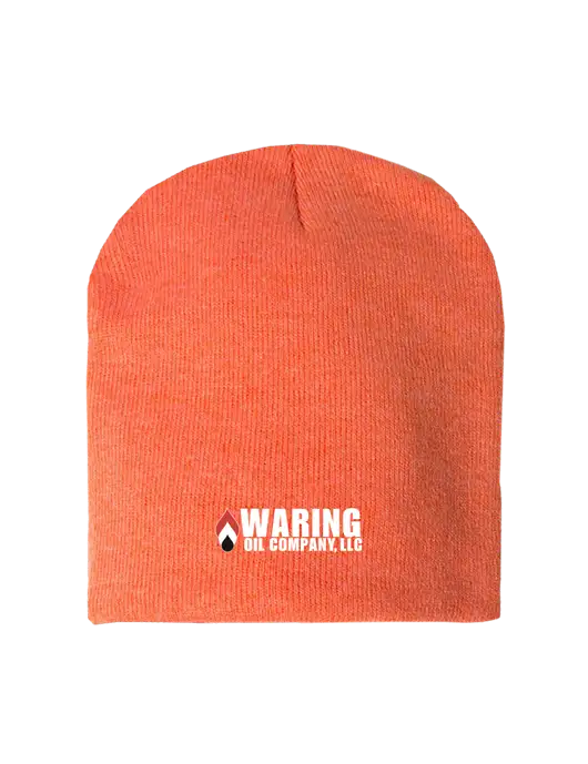 Orange Heather Element Knit Beanie w/Waring Oil Logo