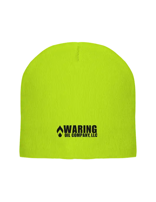 Safety Yellow Element Knit Beanie w/Waring Oil Logo