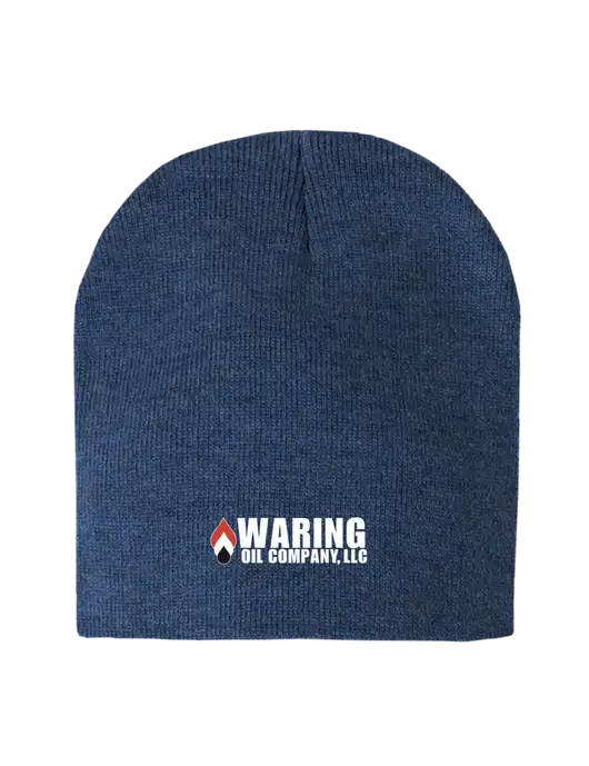 Dark Royal Heather Element Knit Beanie w/Waring Oil Logo