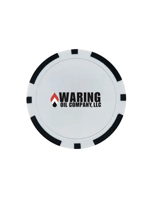 Black Poker Chip Ball Marker w/Waring Oil Logo