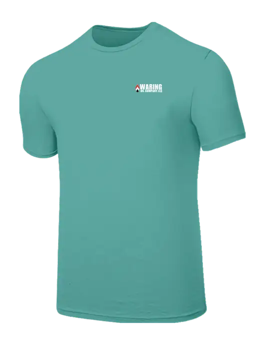 Seriously Soft Light Teal T-Shirt w/Waring Oil Logo