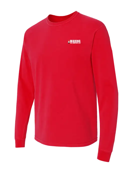 Comfort Colors Garment-Dyed Red Heavyweight Long Sleeve T-Shirt w/Waring Oil Logo