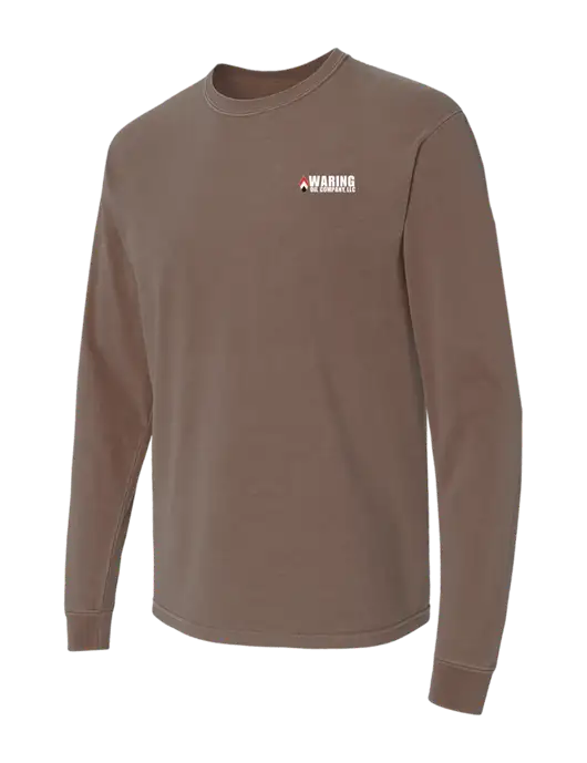 Comfort Colors Garment-Dyed Brown Heavyweight Long Sleeve T-Shirt w/Waring Oil Logo