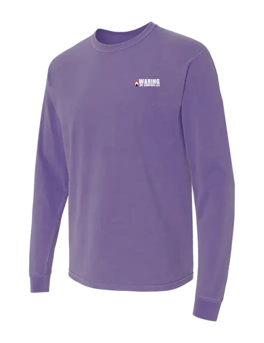 Comfort Colors Garment-Dyed Purple Heavyweight Long Sleeve T-Shirt w/Waring Oil Logo