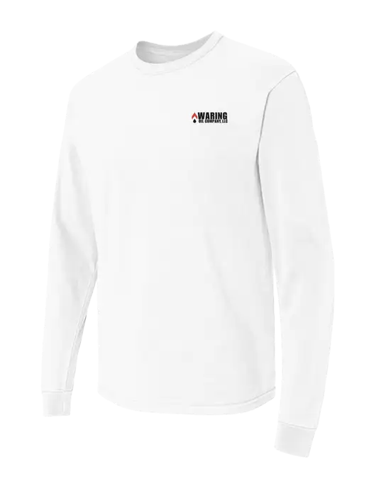 Comfort Colors Garment-Dyed White Heavyweight Long Sleeve T-Shirt w/Waring Oil Logo
