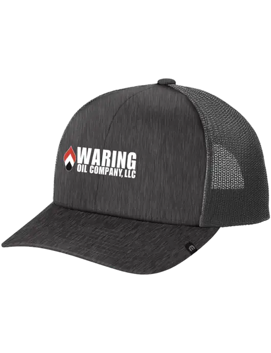 TravisMathew Very Dark Grey Heather Cruz Trucker Cap w/Waring Oil Logo