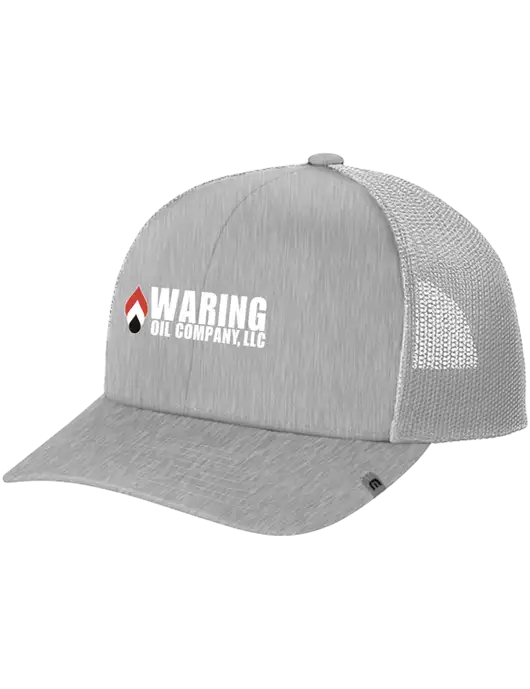 TravisMathew Light Medium Grey Heather Cruz Trucker Cap w/Waring Oil Logo