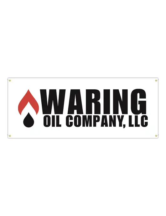 Waring Oil Vinyl Banner, 120" x 48"