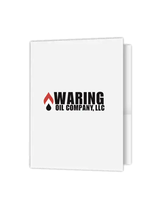 White Presentation Folder with Dual Pockets w/Waring Oil Logo