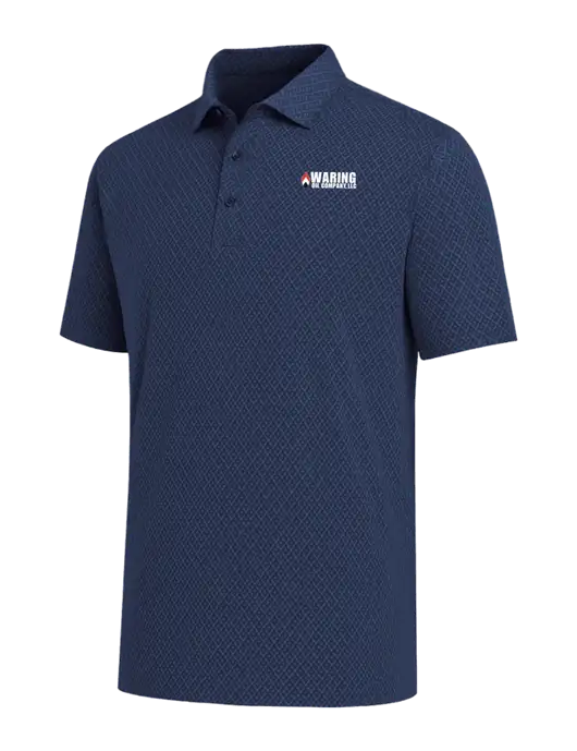 Callaway All-Over Stitched Dark Navy Chev Polo  w/Waring Oil Logo
