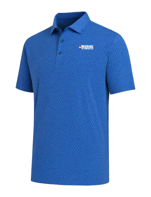 Callaway All-Over Stitched Royal Chev Polo  w/Waring Oil Logo