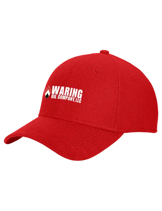 New Era Diamond Era Red Stretch Cap w/Waring Oil Logo