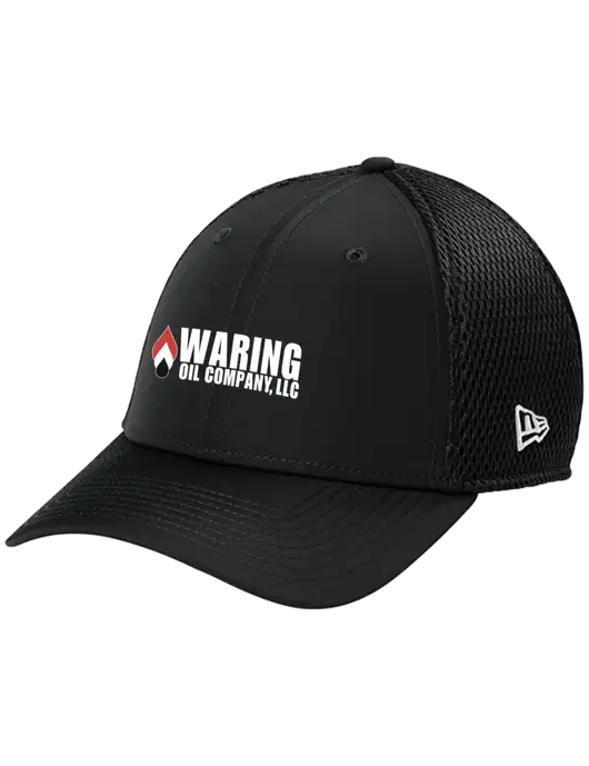 New Era 39THIRTY Performance Stretch Black Mesh Cap w/Waring Oil Logo