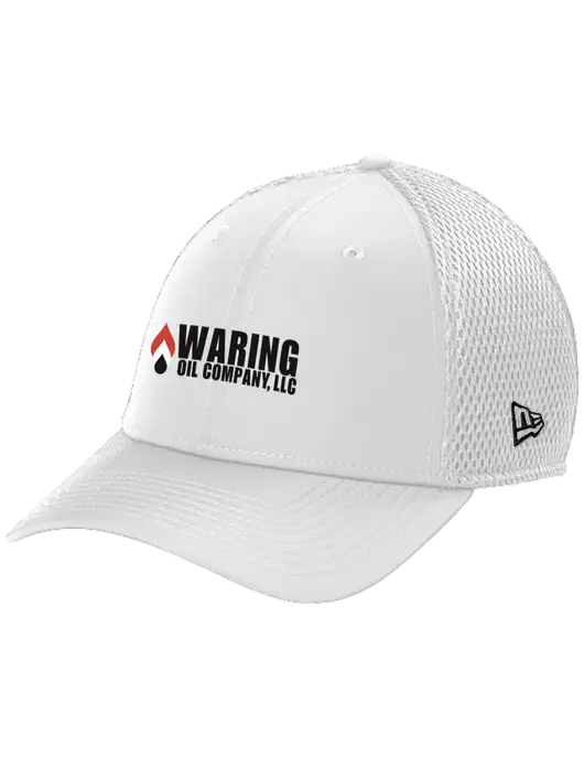 New Era 39THIRTY Performance Stretch White Mesh Cap w/Waring Oil Logo