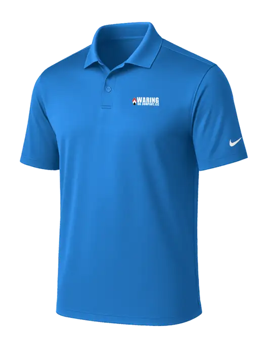 NIKE Light Royal Victory Solid Polo w/Waring Oil Logo