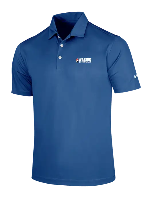NIKE Dark Royal Dri-Fit Vertical Mesh Polo w/Waring Oil Logo