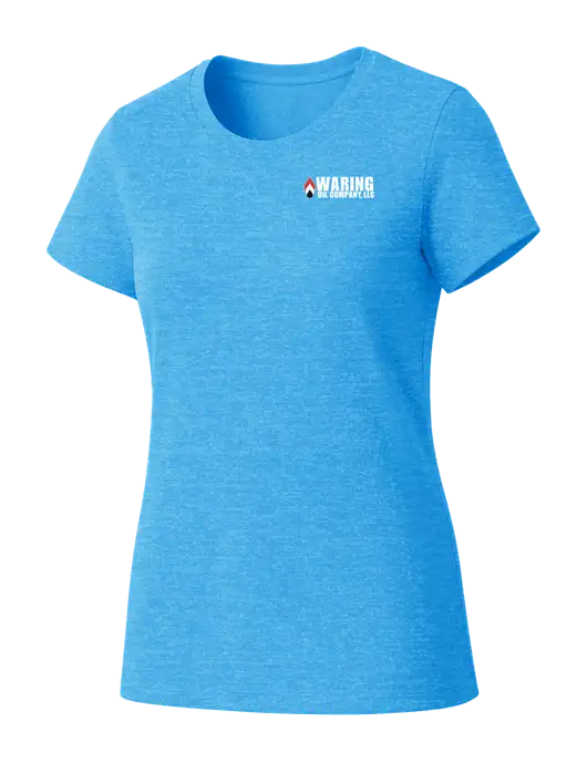 Womens Seriously Soft Light Sapphire T-Shirt w/Waring Oil Logo