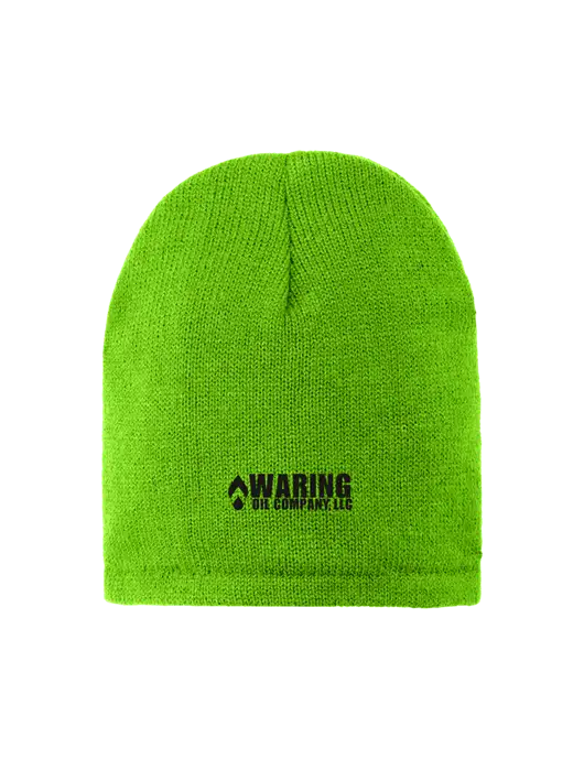 Safety Green Fleece-Lined Beanie Cap w/Waring Oil Logo