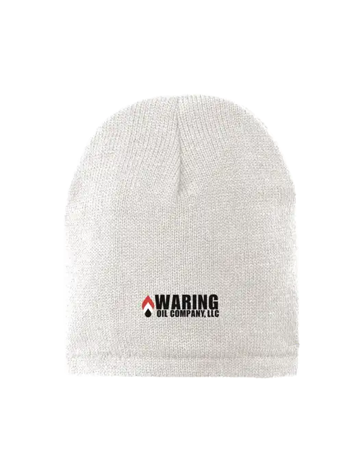 White Fleece-Lined Beanie Cap w/Waring Oil Logo