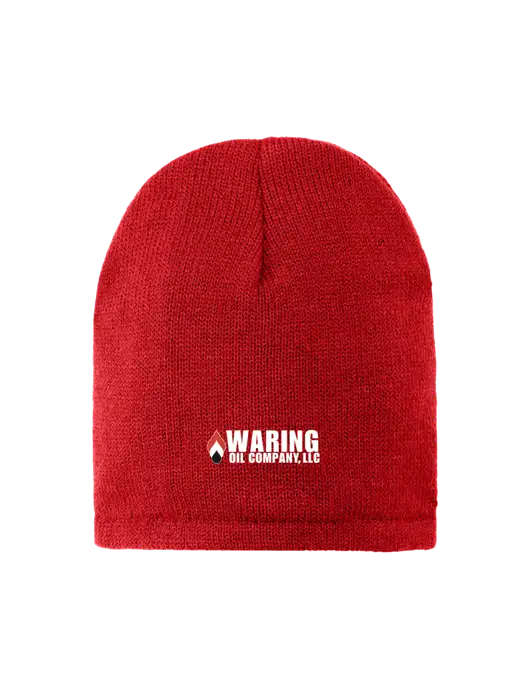 Red Fleece-Lined Beanie Cap w/Waring Oil Logo