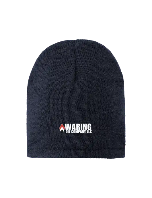 Dark Navy Fleece-Lined Beanie Cap w/Waring Oil Logo
