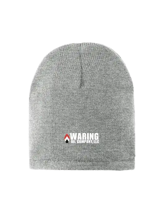 Dark Medium Grey Fleece-Lined Beanie Cap w/Waring Oil Logo