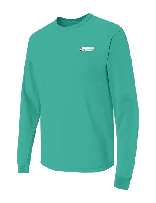 Comfort Colors Garment-Dyed Kelly Green Heavyweight Long Sleeve T-Shirt w/Waring Oil Logo