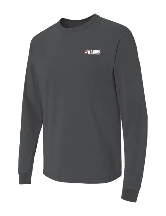 Comfort Colors Garment-Dyed Dark Grey Heather Heavyweight Long Sleeve T-Shirt w/Waring Oil Logo