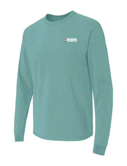 Comfort Colors Garment-Dyed Light Teal Heavyweight Long Sleeve T-Shirt w/Waring Oil Logo