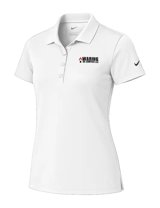 Nike Womens White Tech Basic Dri-FIT Polo
 w/Waring Oil Logo