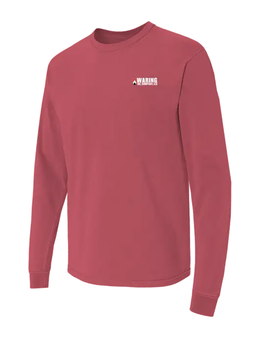 Comfort Colors Garment-Dyed Light Maroon Heavyweight Long Sleeve T-Shirt w/Waring Oil Logo