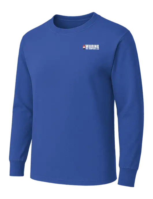 Dark Royal Heavyweight Long Sleeve 6.1 oz T-Shirt w/Waring Oil Logo