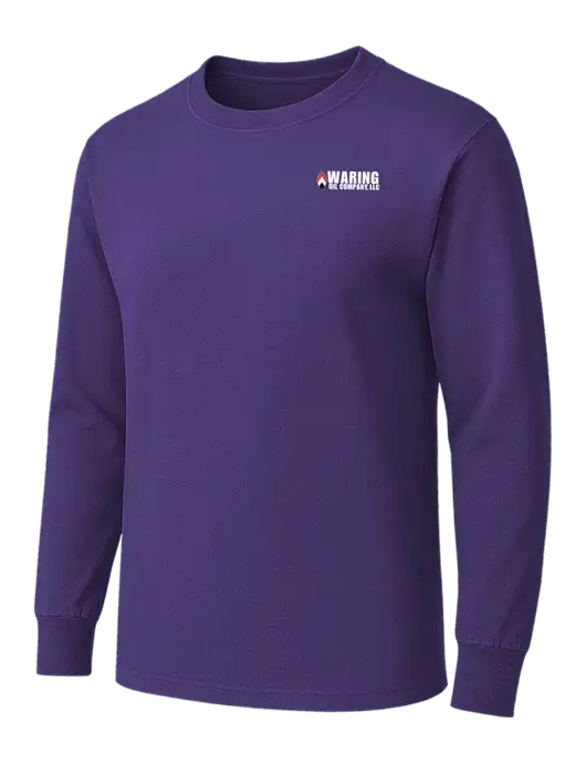 Purple Heavyweight Long Sleeve 6.1 oz T-Shirt w/Waring Oil Logo