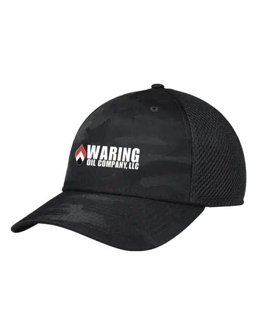 New Era Tonal Dark Grey Camo Stretch Tech Mesh Cap w/Waring Oil Logo
