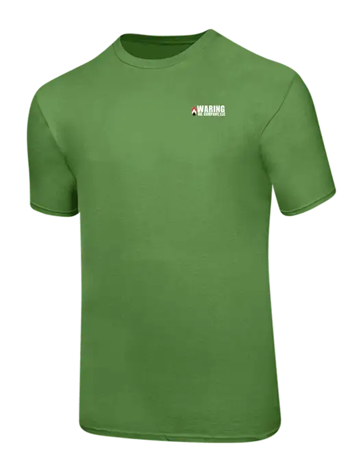 Ring Spun Light Olive 4.5 oz T-Shirt w/Waring Oil Logo