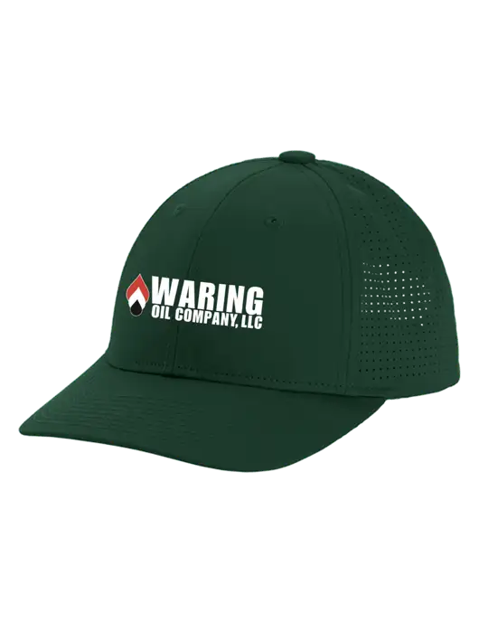 Pro-Cut Structured Snapback with Pinhole Mesh Dark Green Cap w/Waring Oil Logo