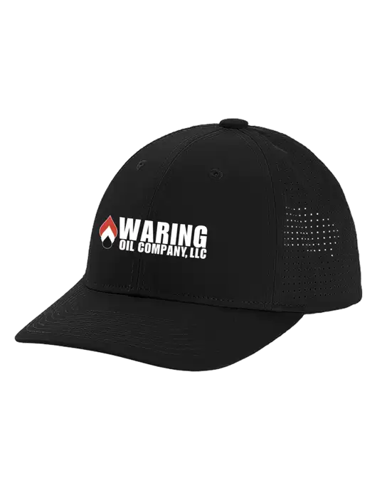 Pro-Cut Structured Snapback with Pinhole Mesh Black Cap w/Waring Oil Logo