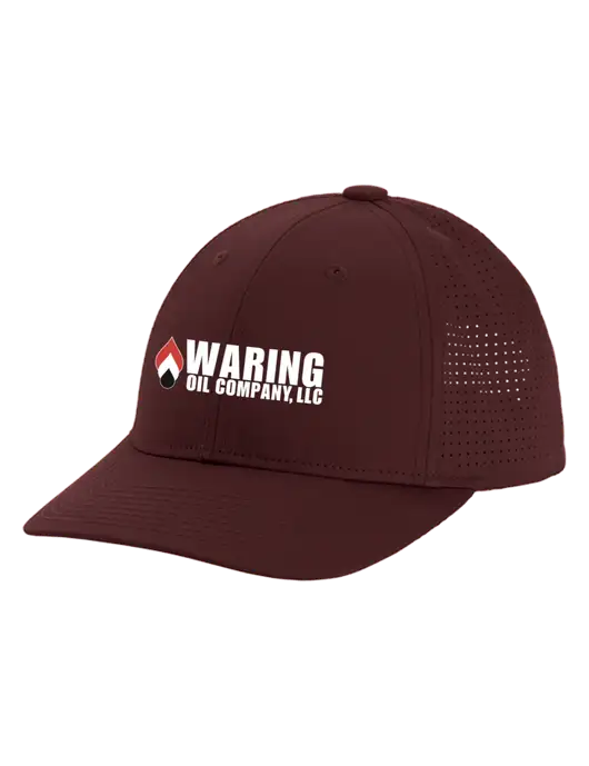 Pro-Cut Structured Snapback with Pinhole Mesh Maroon Cap w/Waring Oil Logo