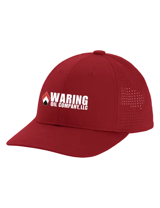 Pro-Cut Structured Snapback with Pinhole Mesh Cardinal Cap w/Waring Oil Logo
