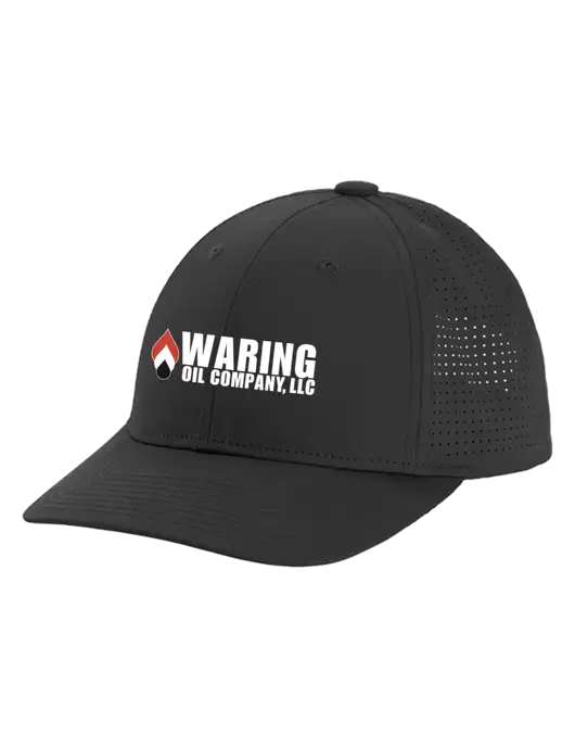 Pro-Cut Structured Snapback with Pinhole Mesh Very Dark Grey Cap w/Waring Oil Logo