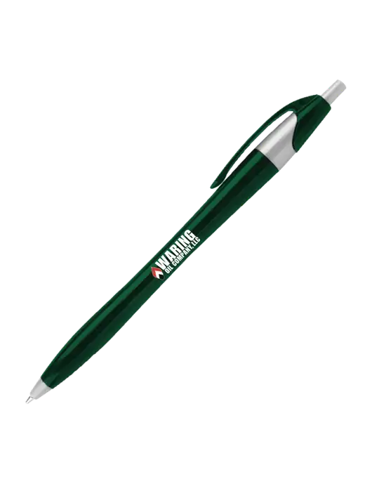 Novella Dark Green/Silver Corporate Pen - Blue Ink w/Waring Oil Logo