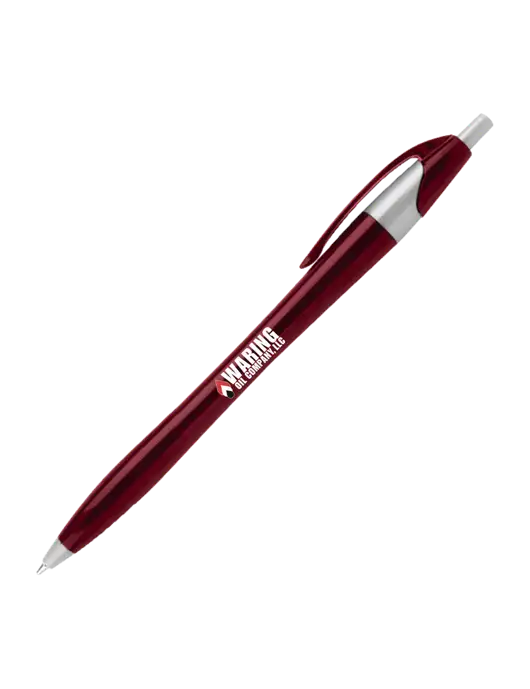 Novella Maroon/Silver Corporate Pen - Blue Ink w/Waring Oil Logo